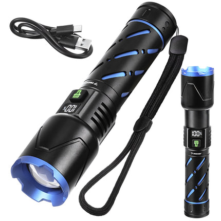 LED Tactical Flashlight 800lm, Rechargeable, Waterproof