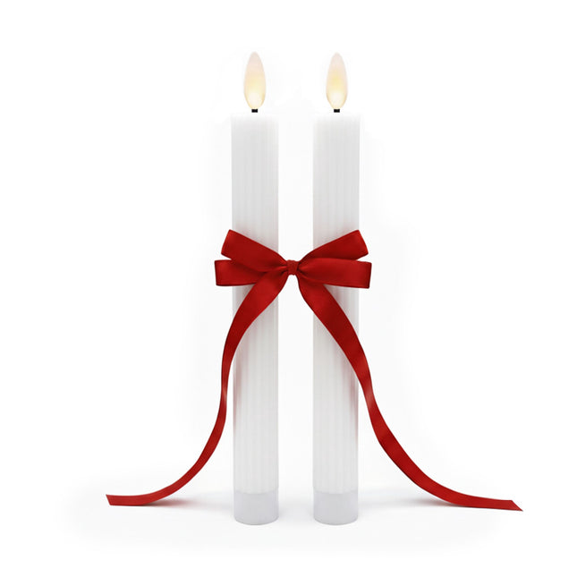 LED-Stabkerzen, Flammenlos, Echtes Wachs, 2er-Set