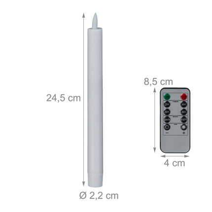 LED Taper Candles with Timer and Remote, Set of 6