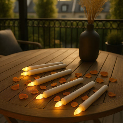 LED Taper Candles with Timer and Remote, Set of 6