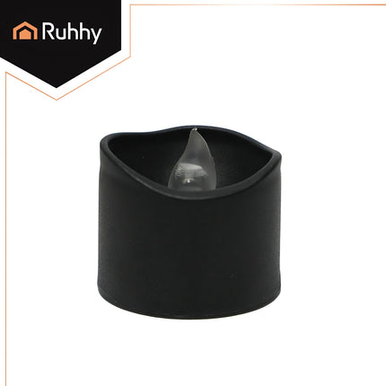 LED-Teelichter, Schwarz, 12er-Pack, 3,6 cm, Batterie enthalten