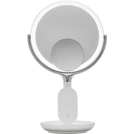 LED Vanity Mirror With Qi Wireless Charger, 8-Inch