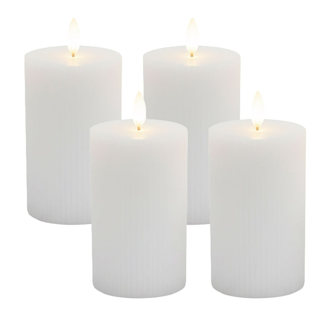 LED-Wachskerzen, flammenlos, flackernde Flamme, 4er-Pack