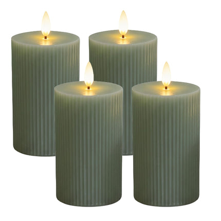 LED-Wachskerzen, flammenlos, flackernde Flamme, 4er-Set