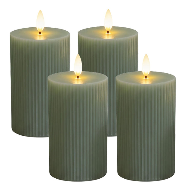 LED-Wachskerzen, flammenlos, flackernde Flamme, 4er-Set