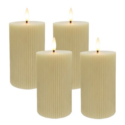 LED-Wachskerzen, flammenlos, flackernd, 4er-Set