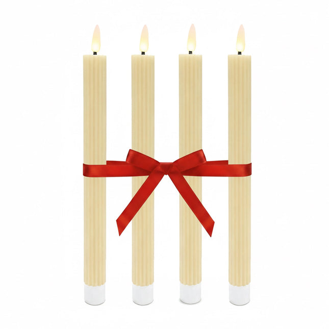 LED-Wachskerzen, Flackernde Flamme, 4er-Set