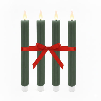 LED-Wachskerzen, 4er-Set, flammenlos mit Timer
