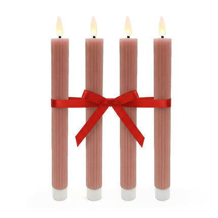 LED Wachs-Stabkerzen, 4er-Set, flackernde Flamme