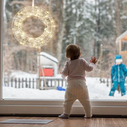 LED světelný věnec, 25cm – teplá bílá, do interiéru