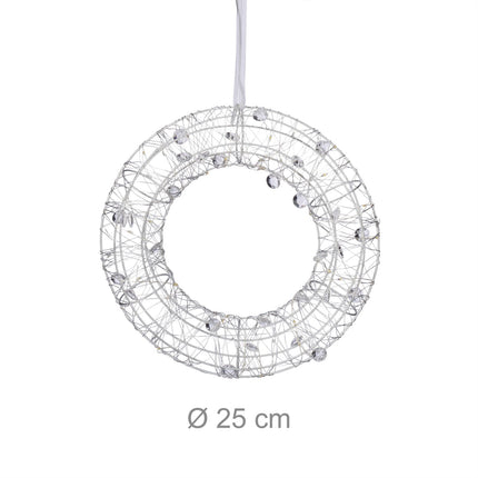 LED světelný věnec, 25cm – teplá bílá, do interiéru