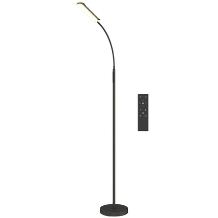 LED-Stehleuchte, 5 Modi, Memory-Funktion, einstellbare Helligkeit, Stahl, schwarz