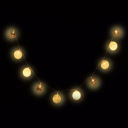 LED Lichterkette mit 10 Kugeln