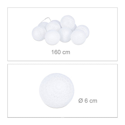 LED Lichterkette mit 10 Kugeln