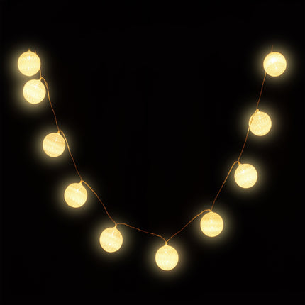 LED Lichterkette mit 10 Kugeln