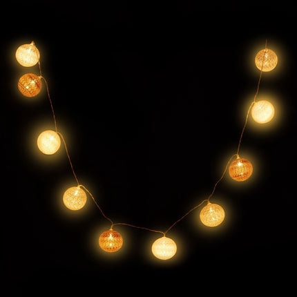 LED Lichterkette mit 10 Kugeln