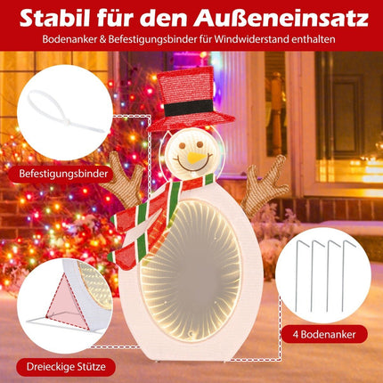 LED Schneemann mit 2 Tunnellichtern Weihnachtsfigur Weihnachtsbeleuchtung