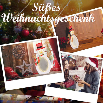 LED Schneemann mit 2 Tunnellichtern Weihnachtsfigur Weihnachtsbeleuchtung