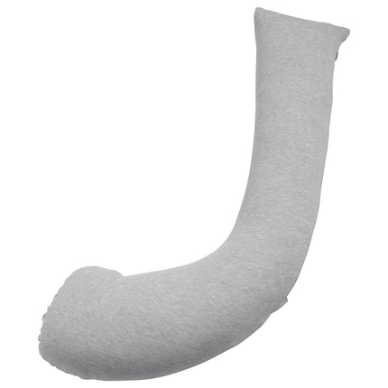 L-Shaped Pregnancy Pillow, Washable Jersey Cover, Gray