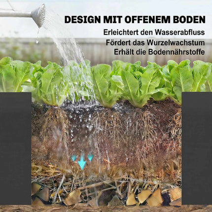 L-förmiges Hochbeet, verzinkter Stahl, 150x150x55 cm