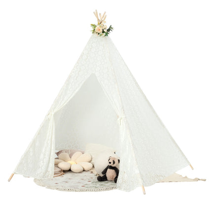 Lace Teepee Tent, 5-Sided, LED Star Lights, Large