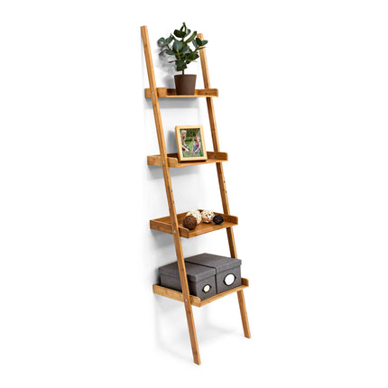 Ladder shelf bamboo 4 shelves