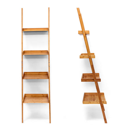 Ladder shelf bamboo 4 shelves