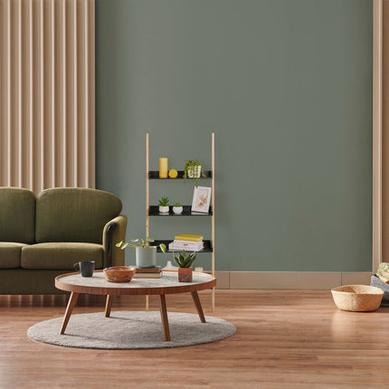 Ladder shelf in bamboo with 4 shelves