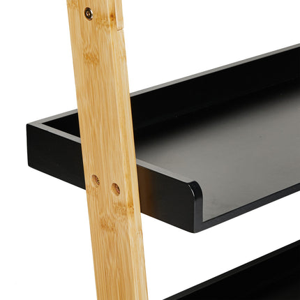 Ladder shelf in bamboo with 4 shelves