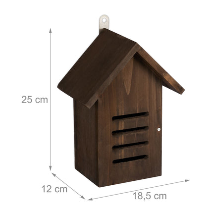 Ladybug house in brown wood