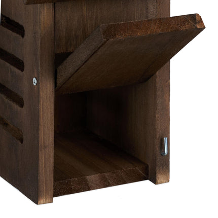 Ladybug house in brown wood