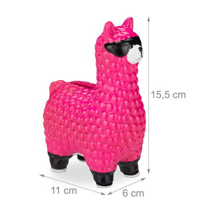 Pokladnička lama se slunečními brýlemi