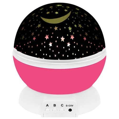 Lampe mit batteriebetriebenem Projektor rosa 22192 