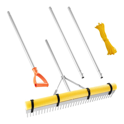 Landscape Rake, 36 in Head, 102 in Handle, Rope