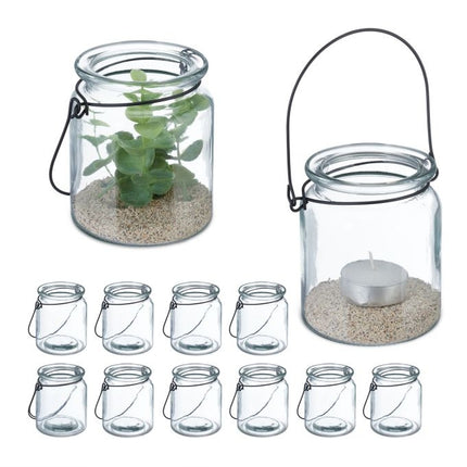 Lot de 12 lanternes en verre