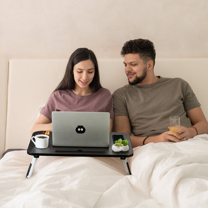 Lap Desk with Tablet & Drink Holder – Black