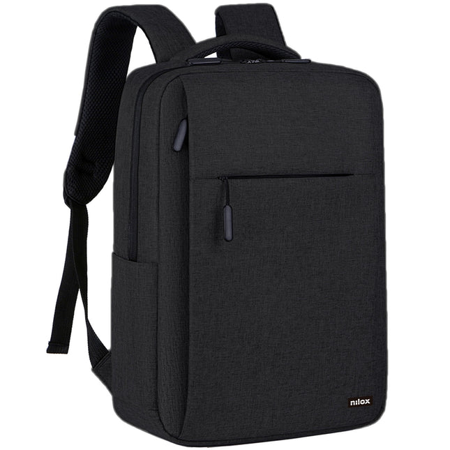 Laptop-Rucksack 15,6" Schwarz, Wasserabweisend, Polyester