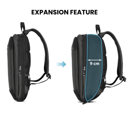 Laptop Backpack, 19L Expandable, Anti-Theft Pocket