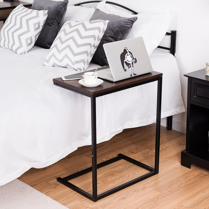 Laptop Side Table – Metal & Wood, 55x35x65 cm