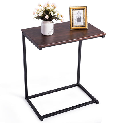 Laptop Side Table – Metal & Wood, 55x35x65 cm