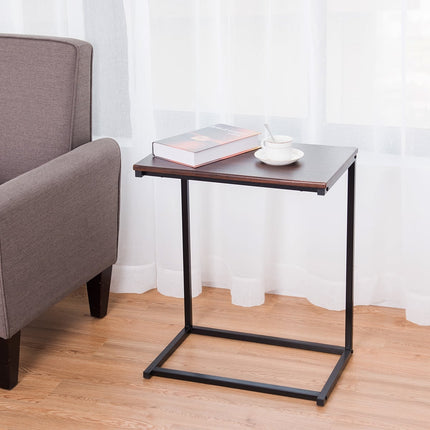 Laptop Side Table – Metal & Wood, 55x35x65 cm