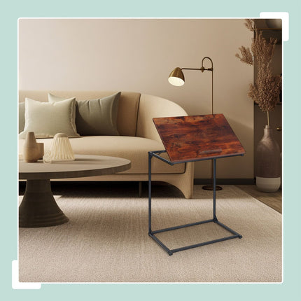 Laptop Side Table – Tiltable, Anti-Slip, C-Shaped