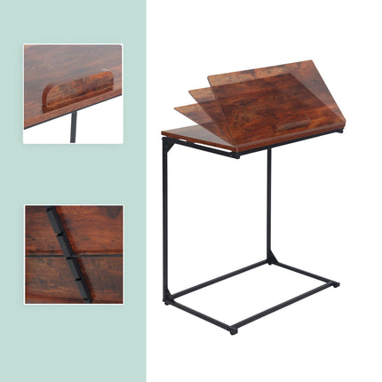 Laptop Side Table – Tiltable, Anti-Slip, C-Shaped