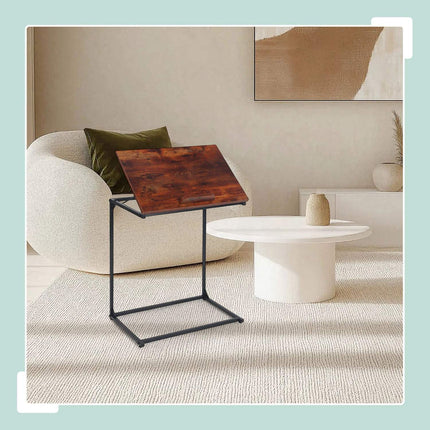 Laptop Side Table – Tiltable, Anti-Slip, C-Shaped