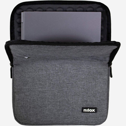 Pouzdro na notebook 15.6" šedé, polstrované s kapsou na příslušenství