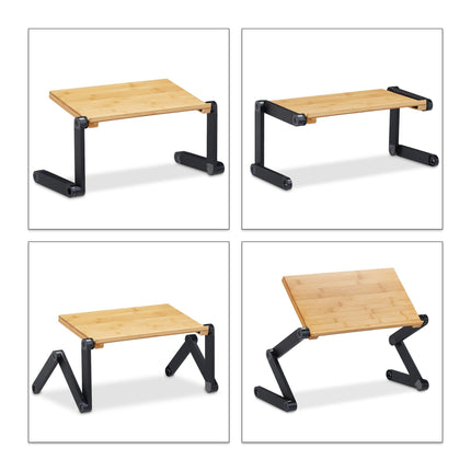 Support pour ordinateur portable en bambou et aluminium