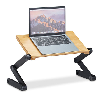 Support pour ordinateur portable en bambou et aluminium