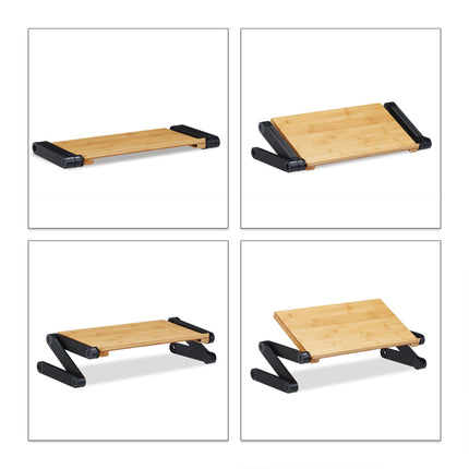 Support pour ordinateur portable en bambou et aluminium