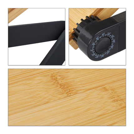 Support pour ordinateur portable en bambou et aluminium