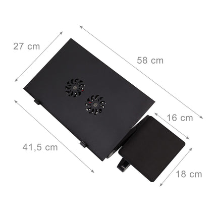 Laptop stand with adjustable fan